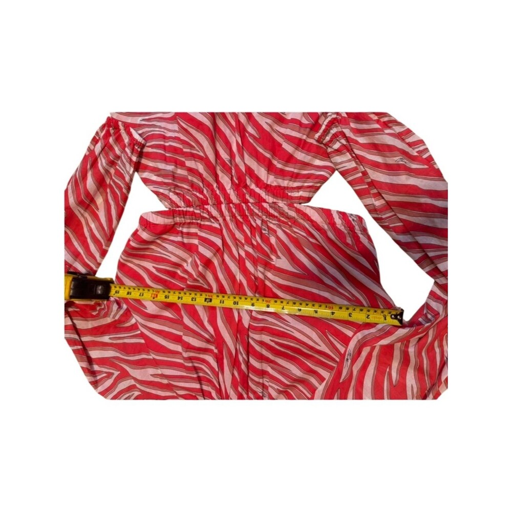 Michael Kors Cotton Lawn Cutout Mini Dress In Zebra Geranium Red/Pink XL - Picture 6 of 13